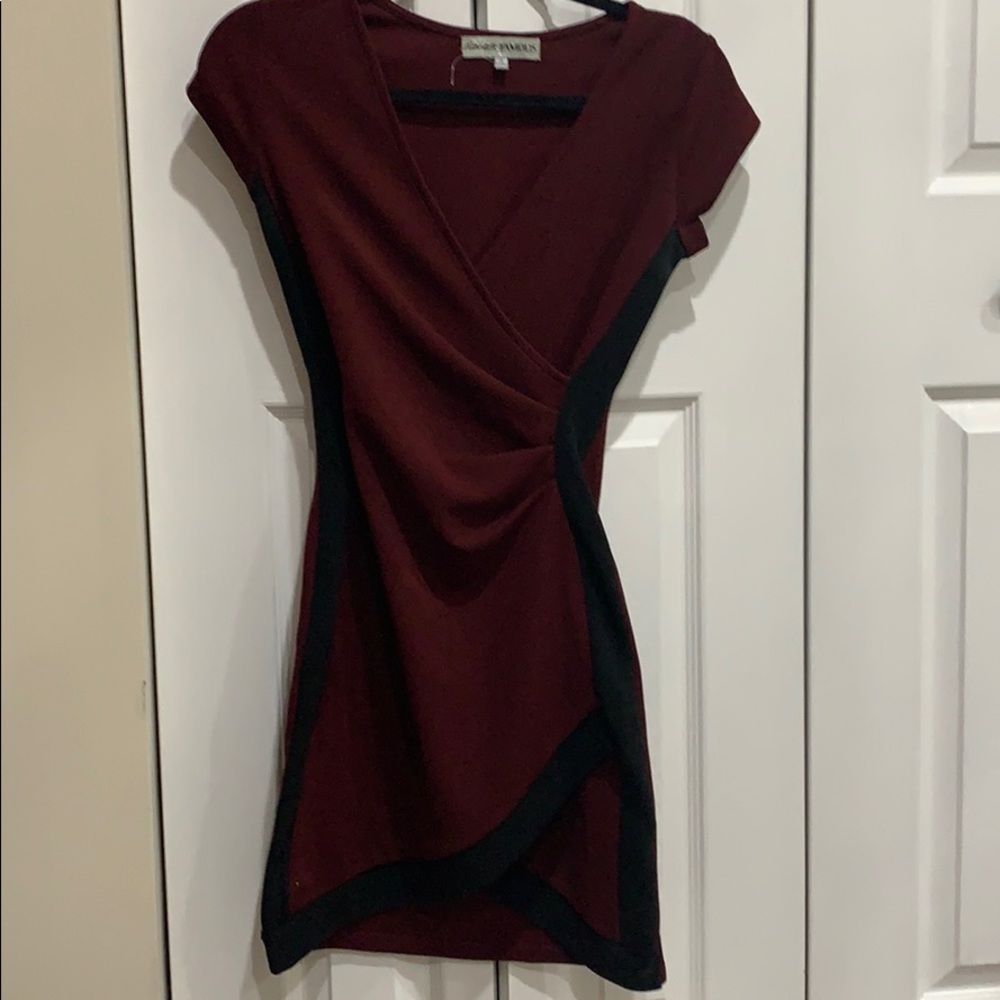 Maroon and black dress